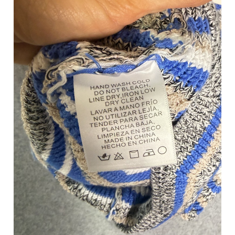 Emory Park Chevron Knit Midi Dress Blue Adjustable Straps Missoni Style NWT SML - Picture 11 of 11
